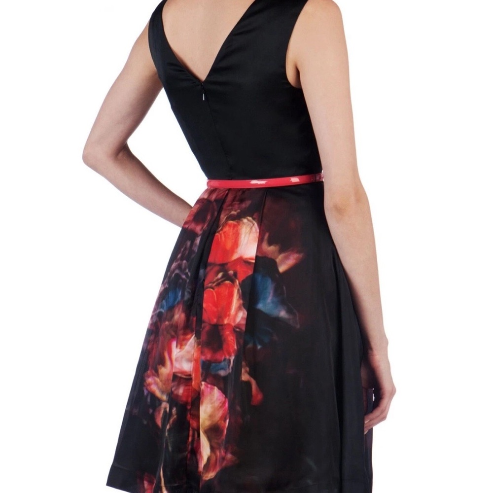 Ted Baker Women’s Marinka Sweet Pea Floral Flare Petticoat Dress Black 1